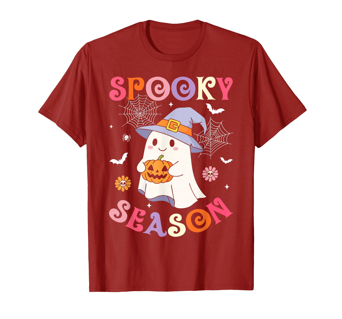 Spooky Season Happy Halloween Retro Ghost Spooky Women Girls T-Shirt