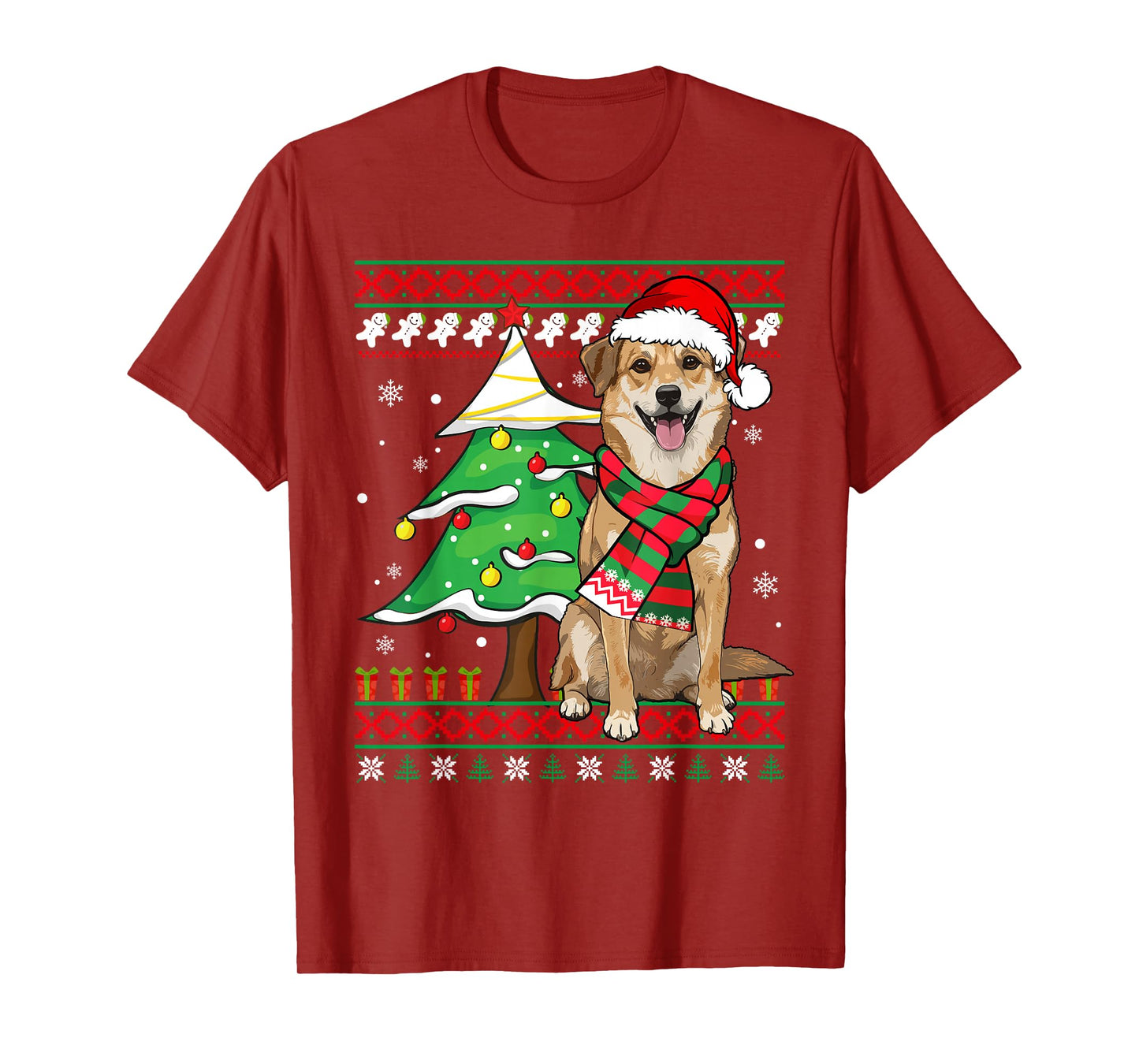 Funny Golden Retriever Christmas Santa Ugly Sweater Dog Love T-Shirt
