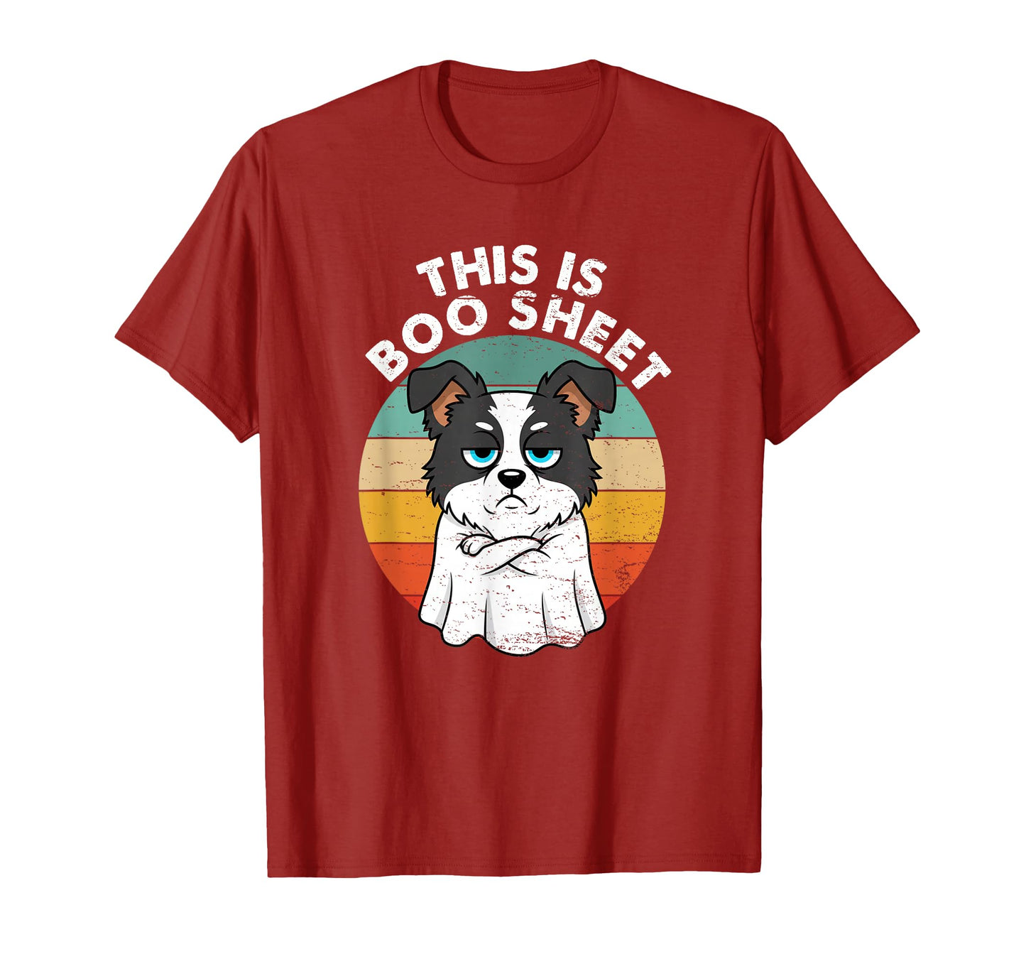 This is Boo Sheet Border Collie Dog Retro Halloween Dog Love T-Shirt