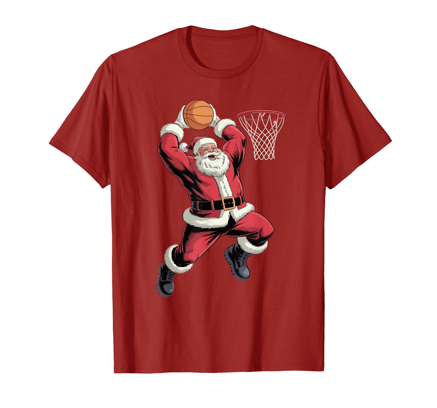 Santa Playing Basketball Funny Holiday Christmas Xmas Pajama T-Shirt