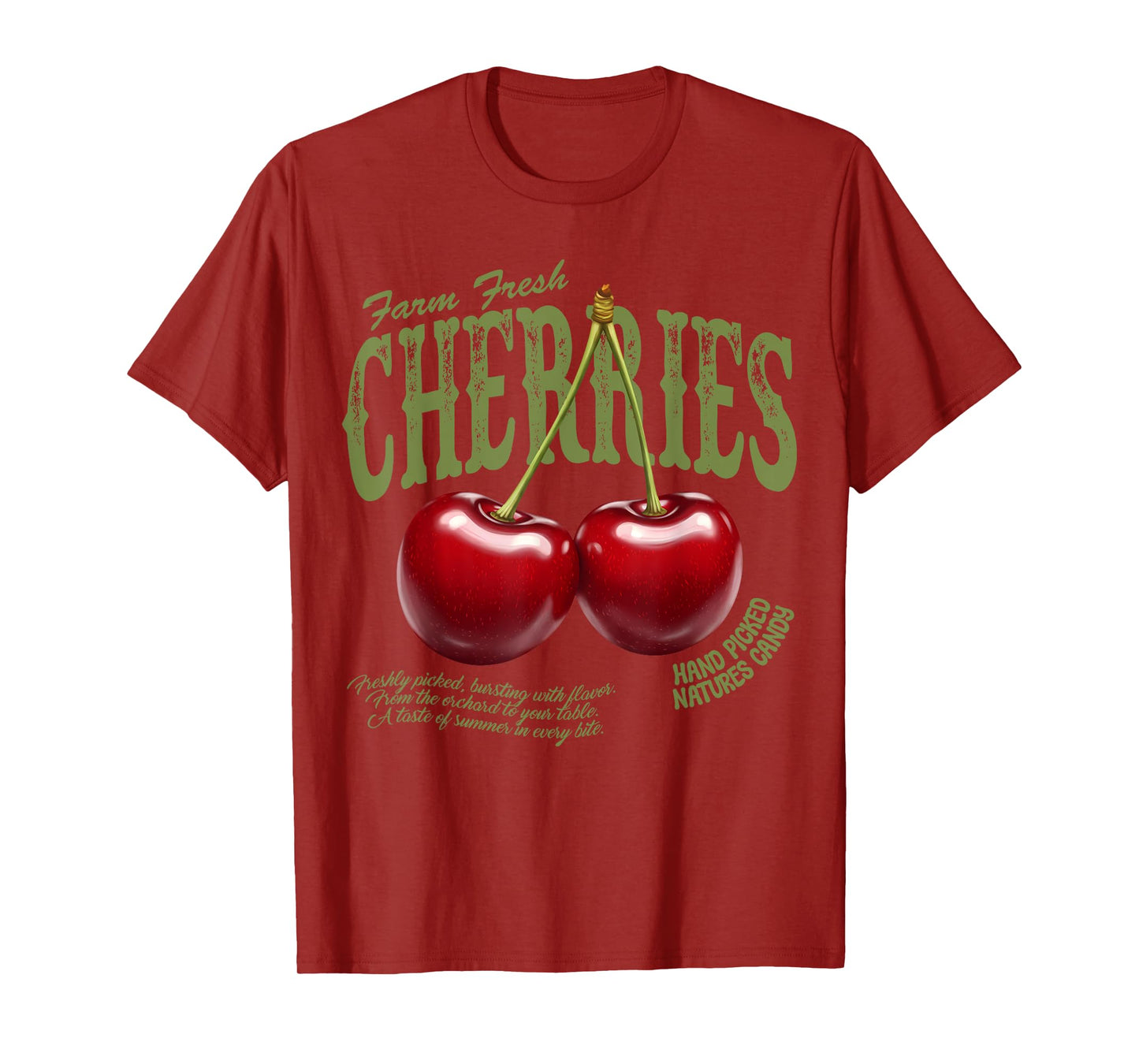 Farm Fresh Cherries Retro Farmer Market Summer Cherry Lover T-Shirt