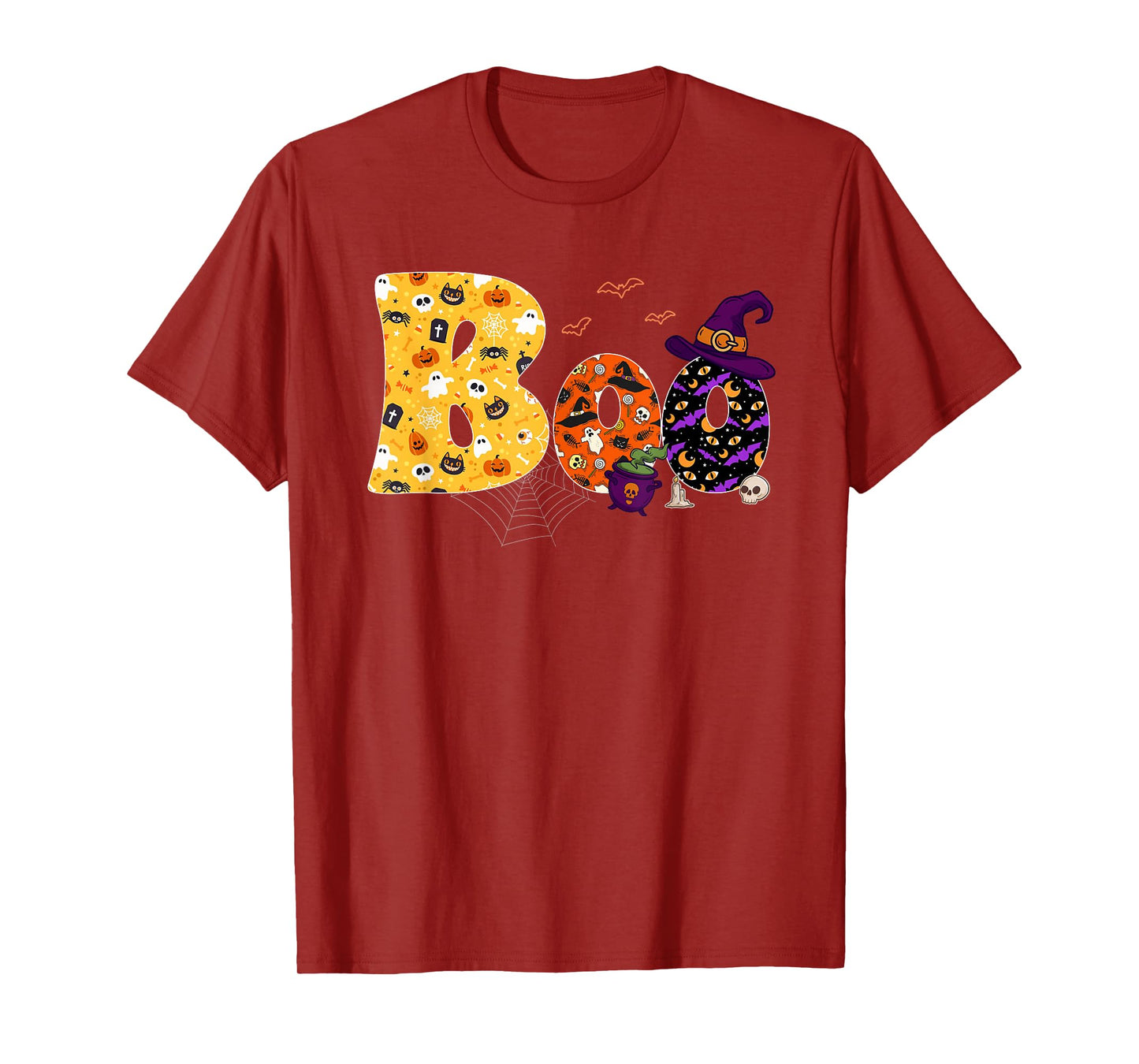 Boo with Spiders and Witch Hat Halloween Costume T-Shirt
