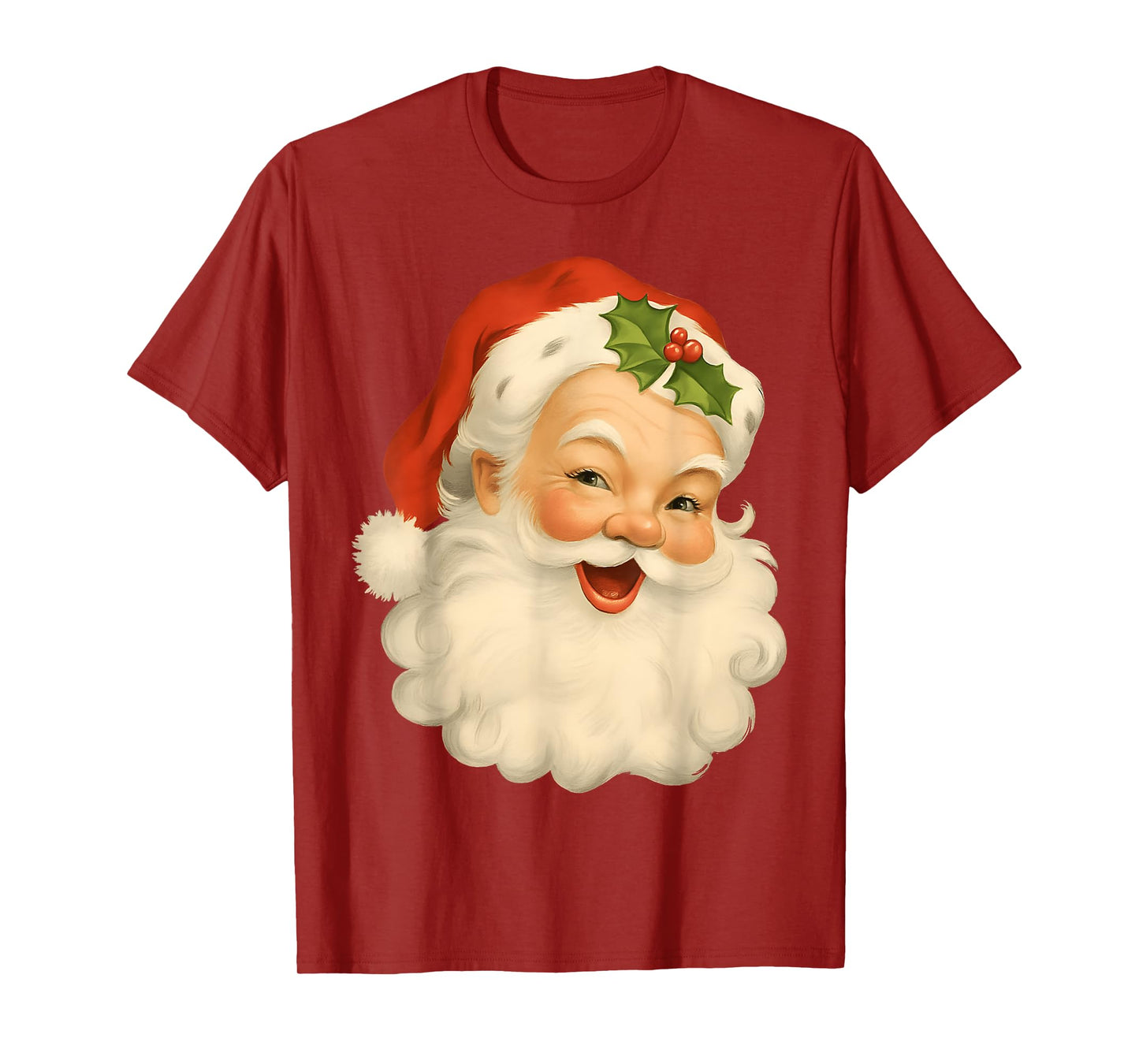 Vintage Santa Claus Merry Christmas Men Women Boys Girls T-Shirt