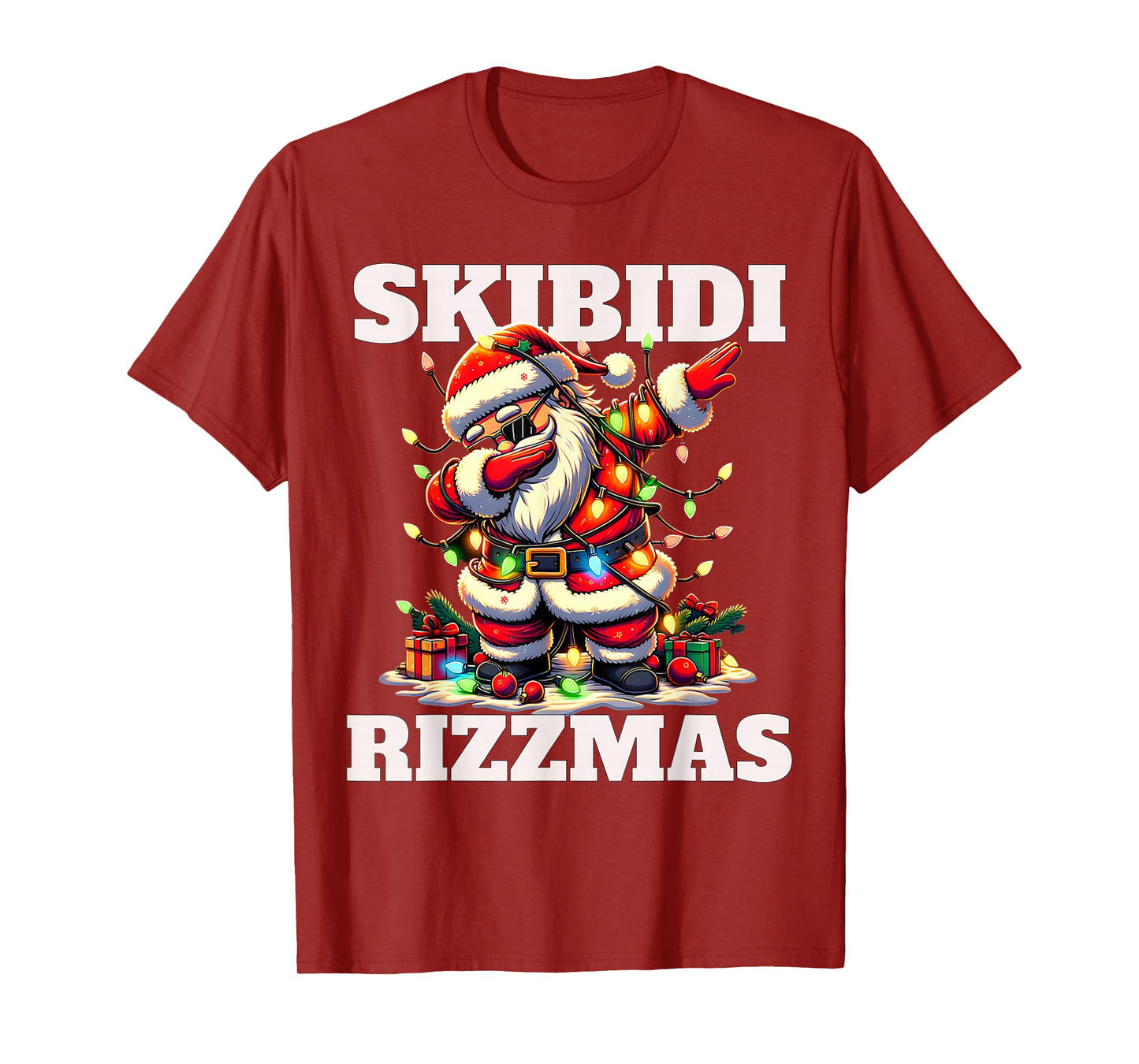 Rizz Christmas Santa Funny Xmas Gen Alpha Skibidi Rizzmas T-Shirt