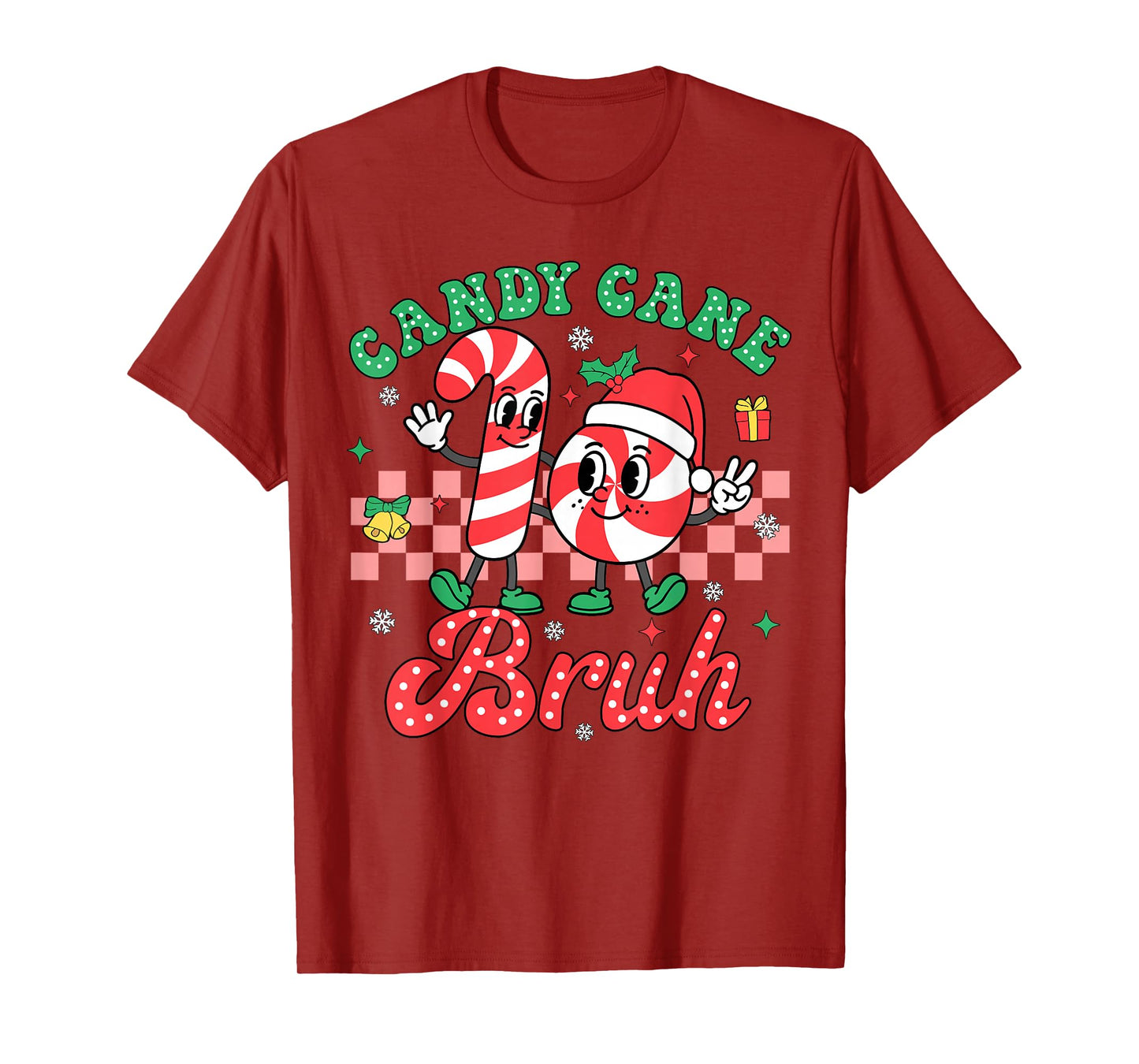 Candy Cane Bruh Christmas Love Candy Boys Girls Kids Xmas T-Shirt