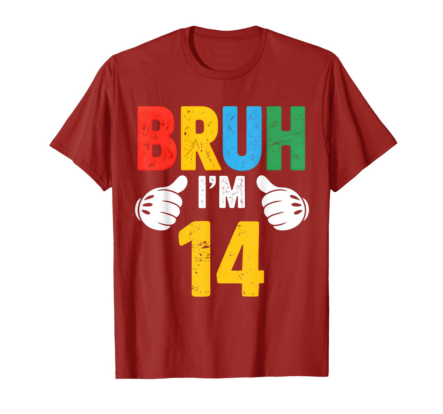 Bruh I'm 14 Years Old Vintage It's My 14th Birthday Boy Girl T-Shirt