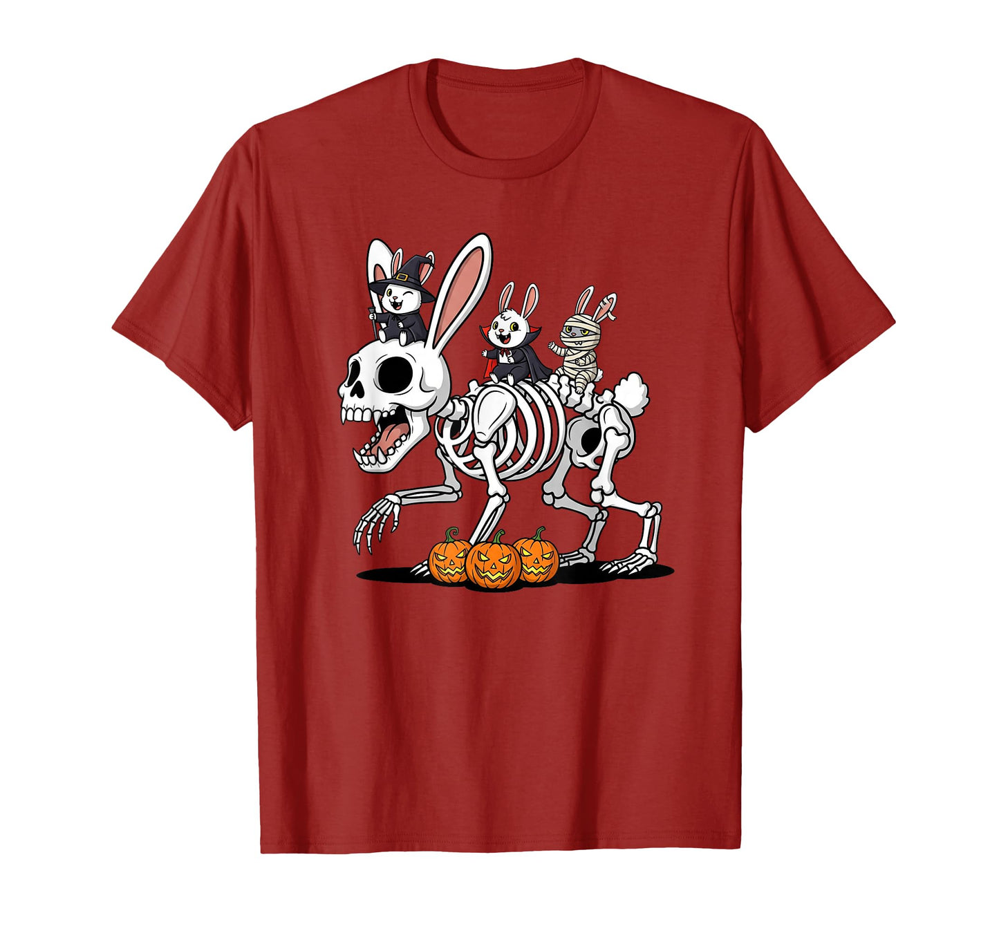 Funny Rabbit Skeleton Mummy Witch Halloween Kids Mens Womens T-Shirt