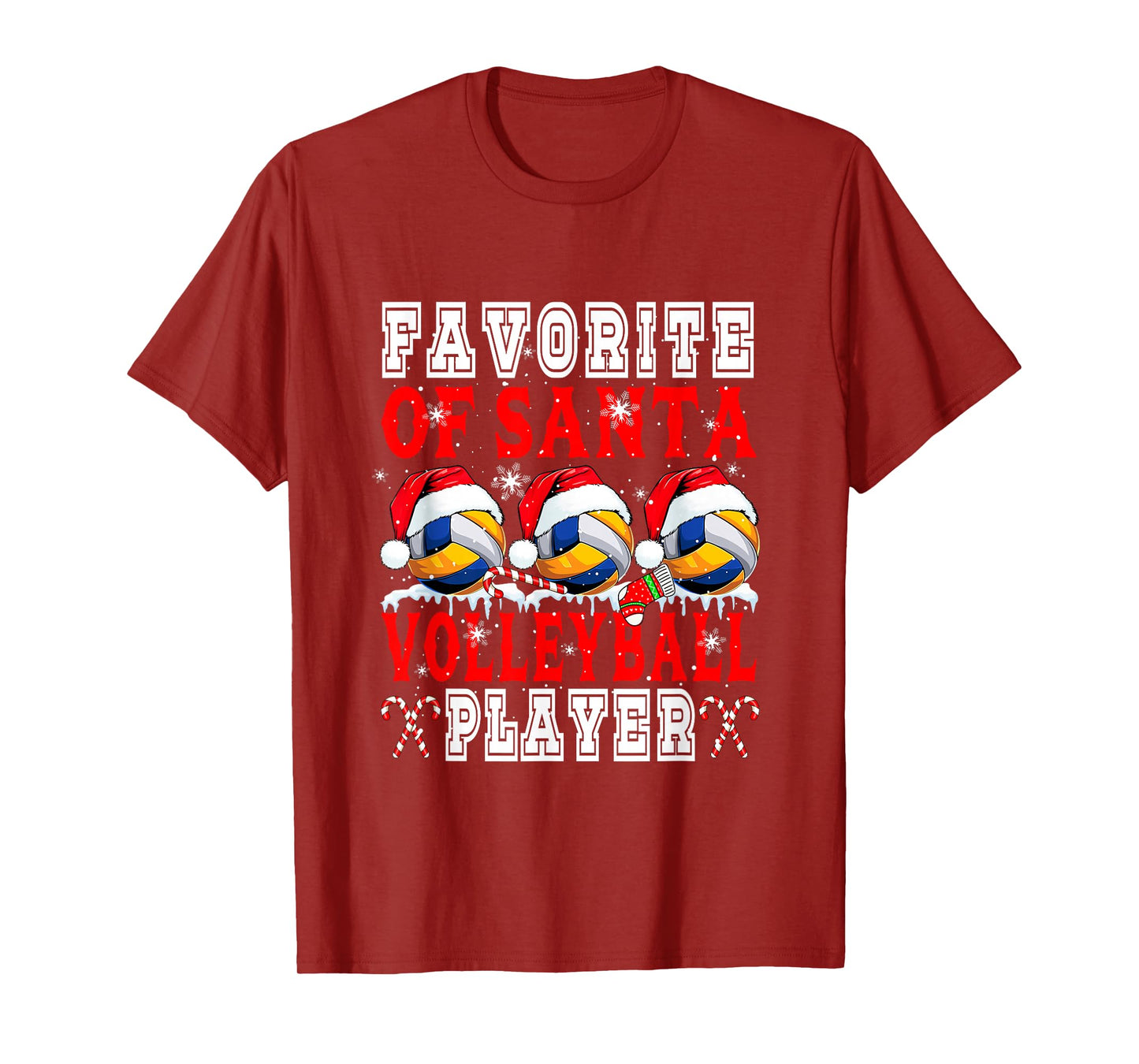 Favorite of Xmas Santa Funny Volleyball Player Matching Team T-Shirt