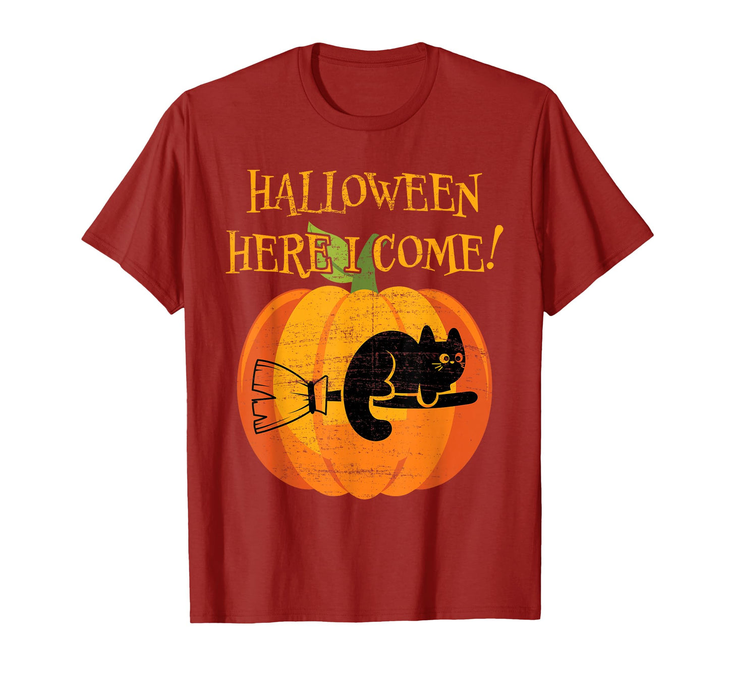 Funny Cat Lady Halloween Pumpkin Witch Black Cat Costume Cat T-Shirt