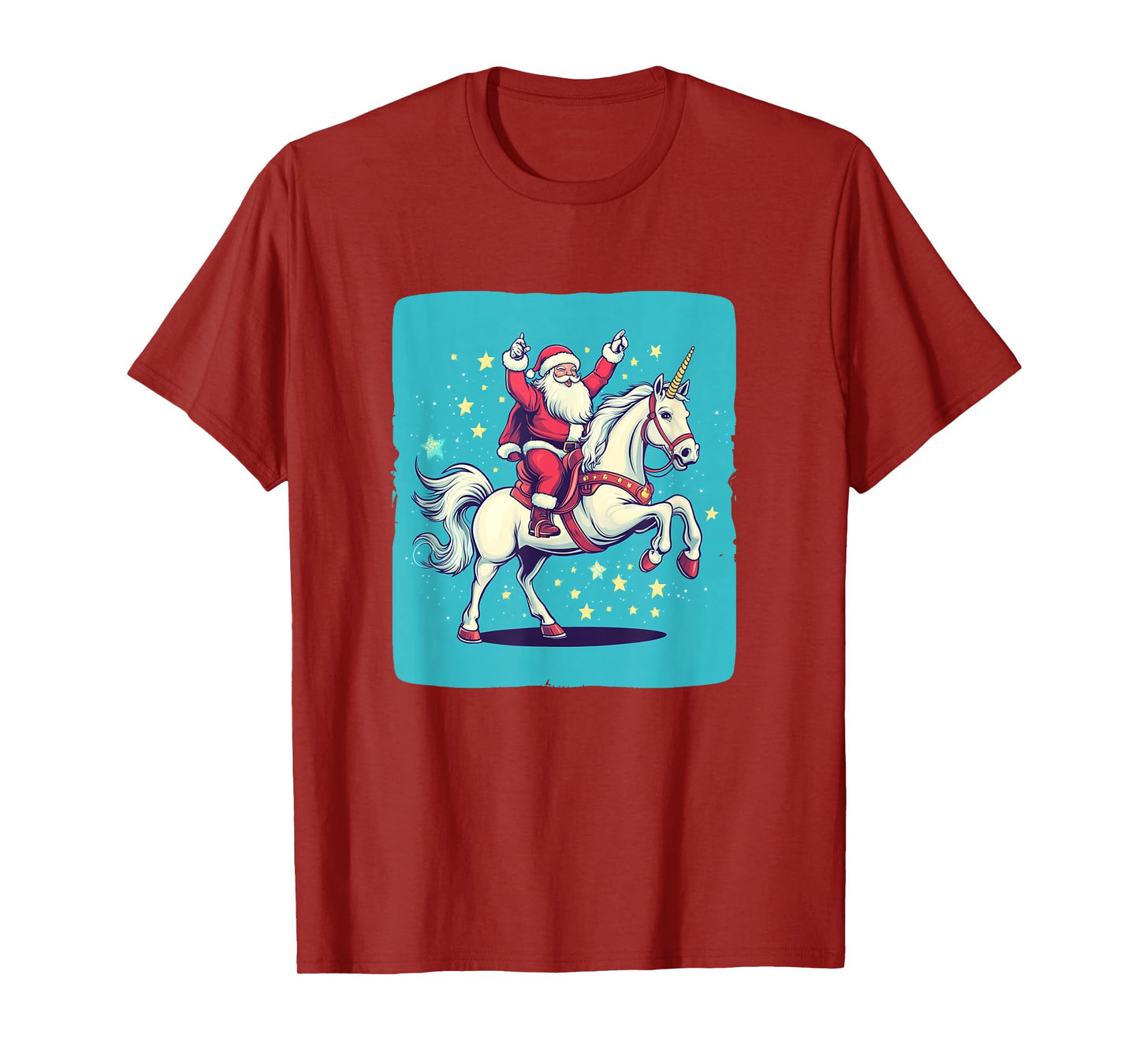 Cool Santa Travels with a Unicorn for The Holidays Costume T-Shirt