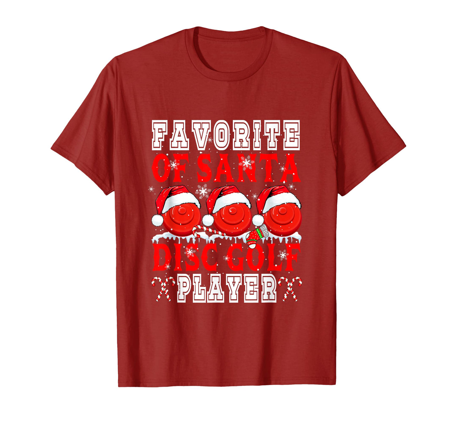 Favorite of Xmas Santa Funny Disc Golf Player Matching Team T-Shirt