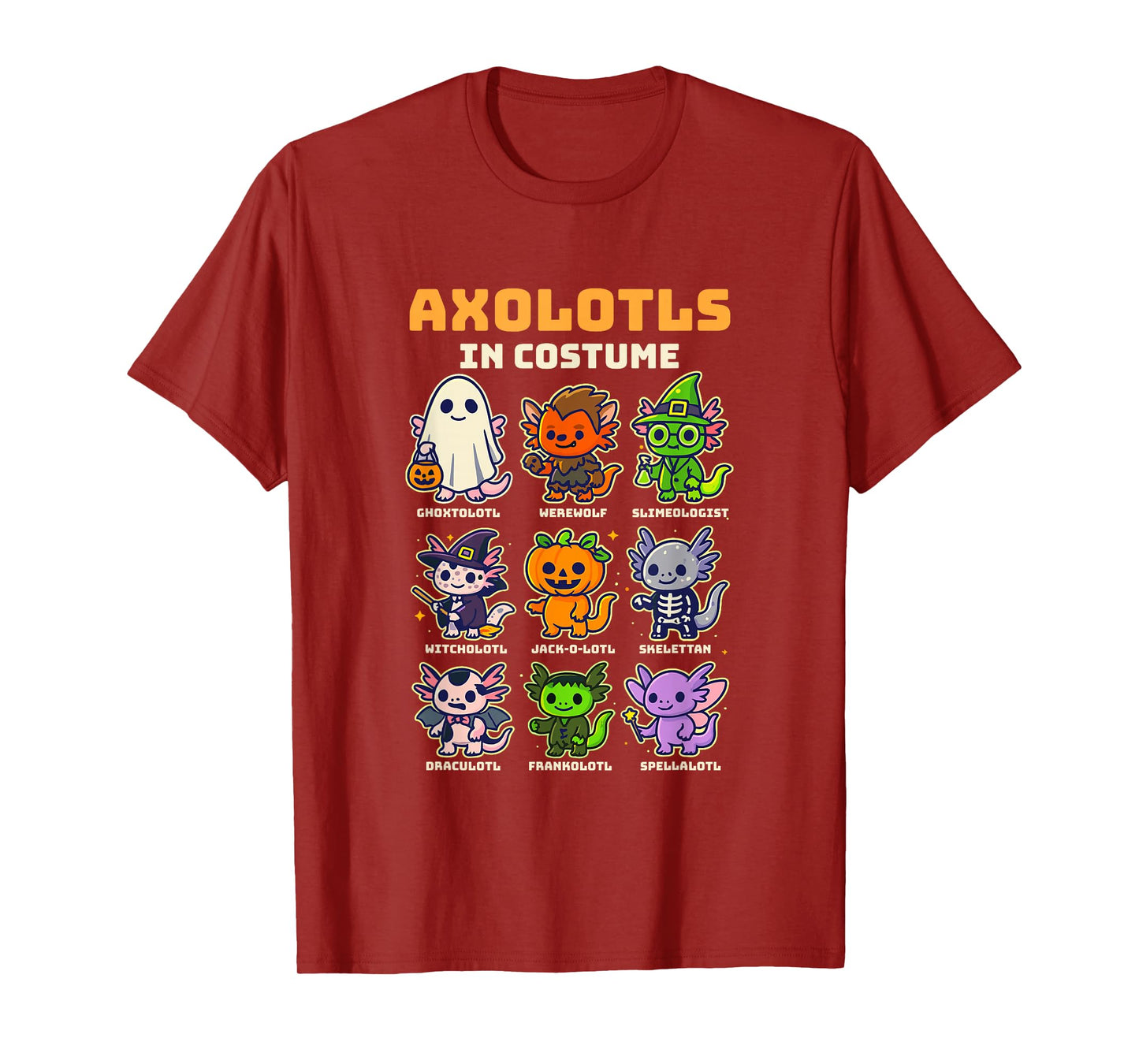 Axolotl Halloween Costume Funny Animal Cute Pet T-Shirt