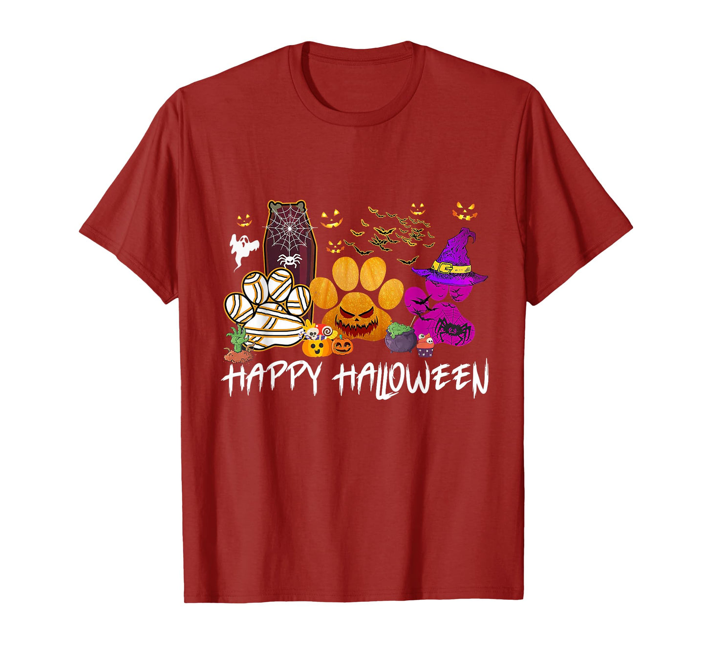 Happy Halloween Dogshoes with Witch Hats Dog Lovers T-Shirt