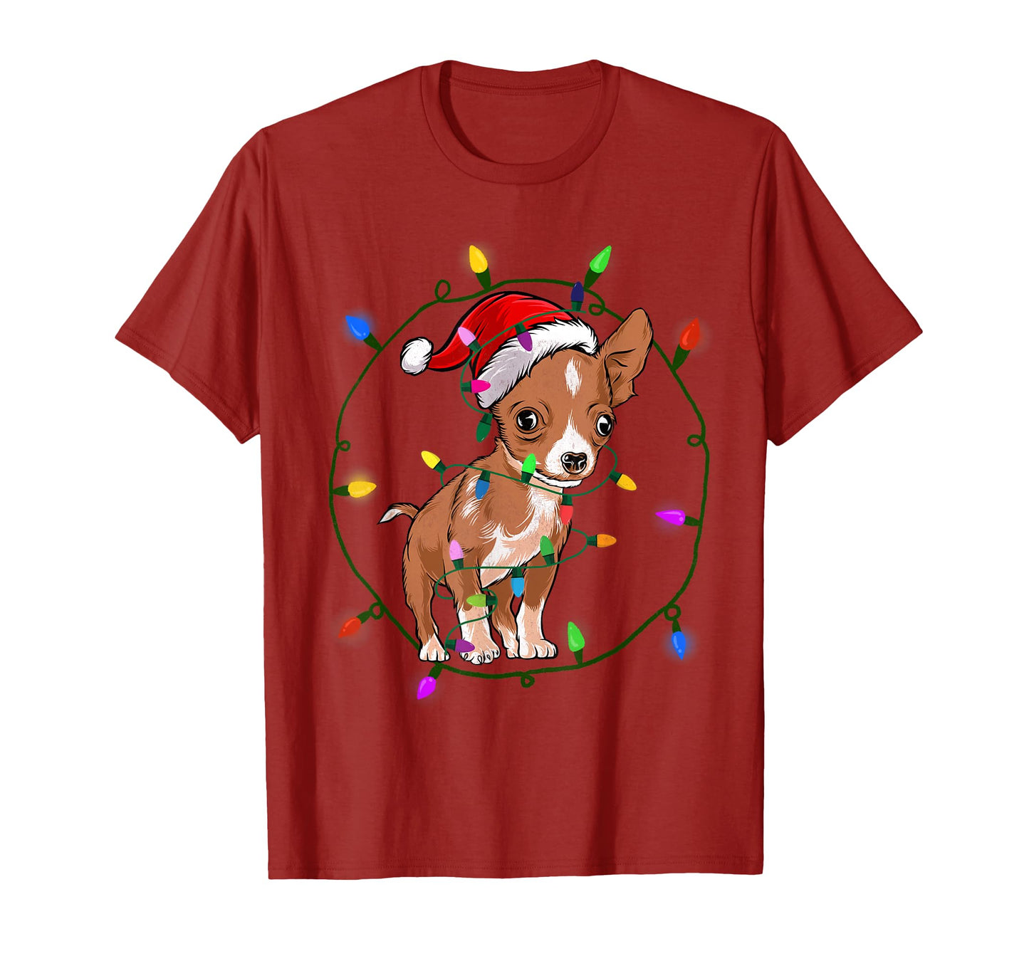 Chihuahua Christmas Lights Xmas for Chihuahua Dogs Lover T-Shirt
