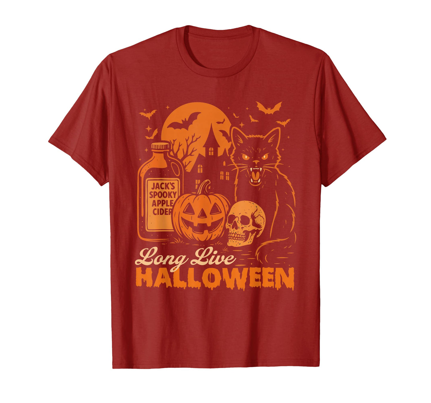 Long Live Halloween - Spooky Black Cat Halloween Costume T-Shirt