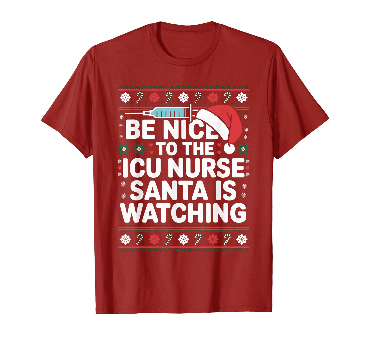 Funny ICU Nurse Ugly Christmas Sweater Critical Care Xmas T-Shirt
