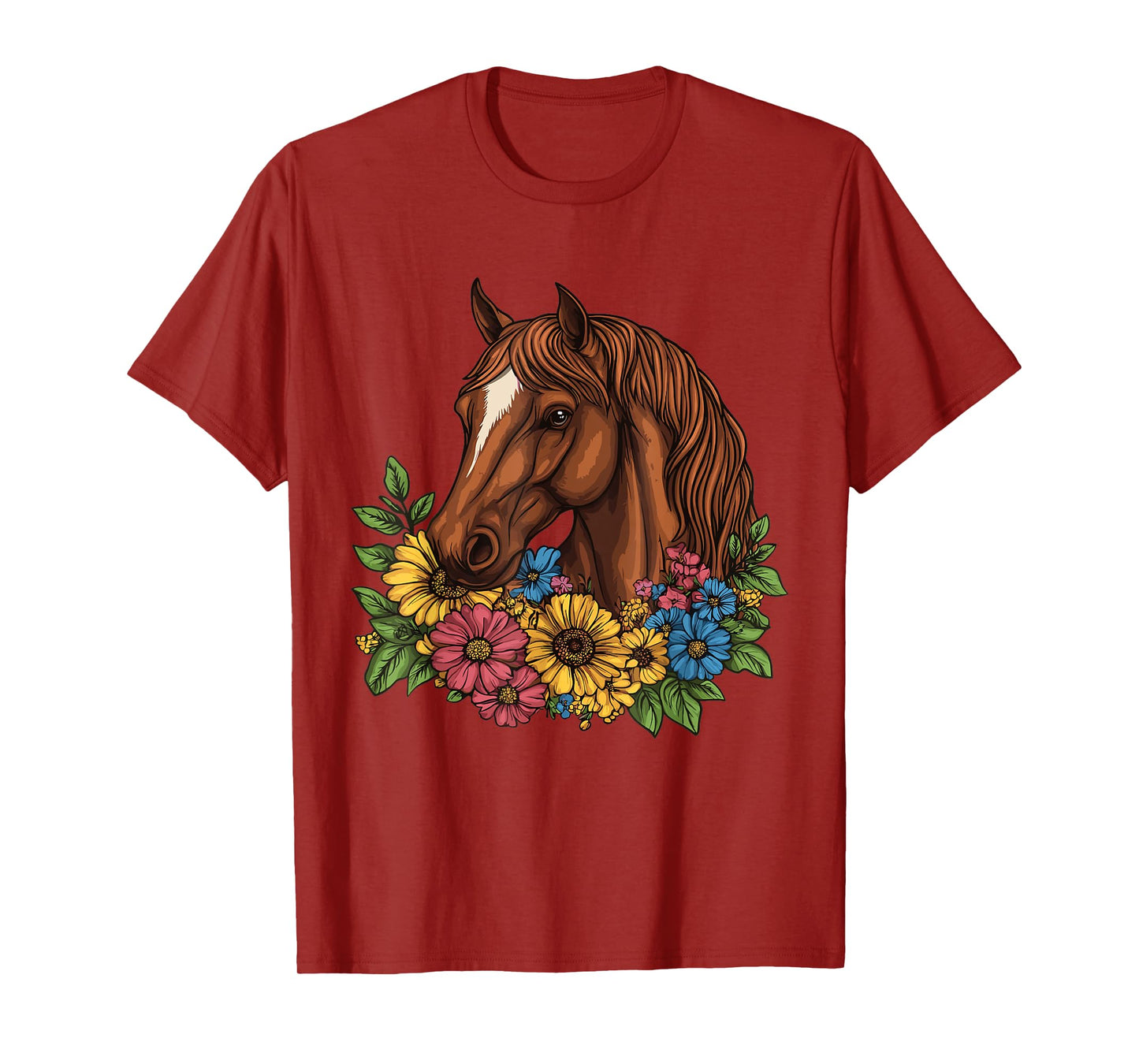 Horse with flowers, Horse and Riding T-Shirt