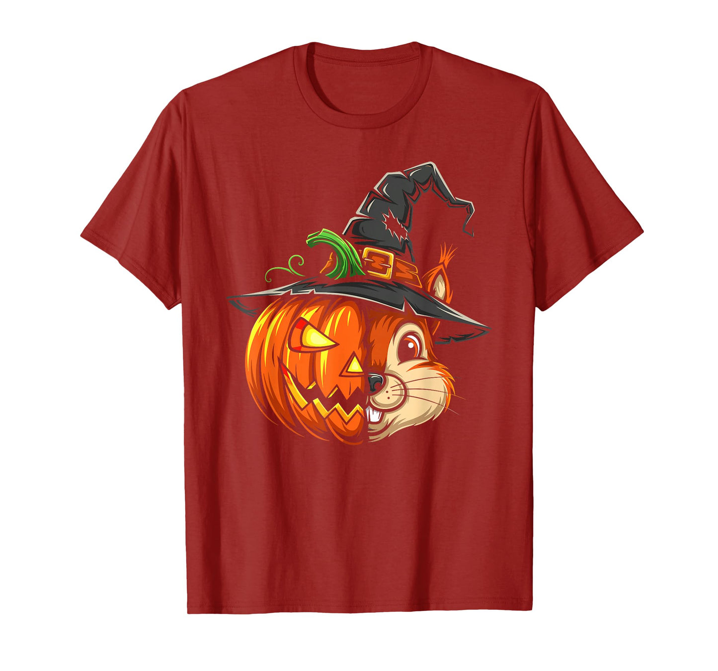 Squirrel Pumpkin Jack O Lantern Halloween Kids Mens Womens T-Shirt
