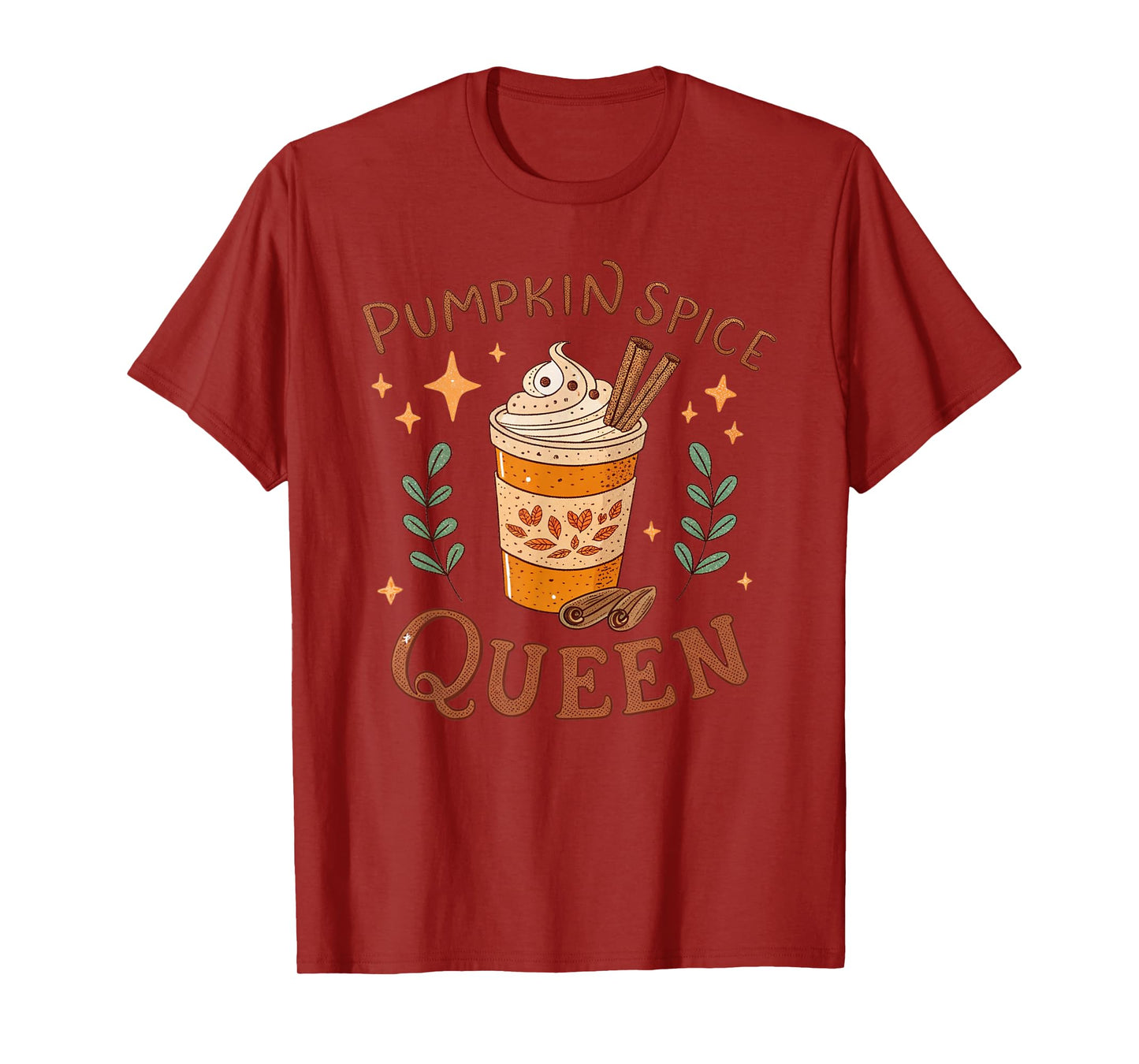 Pumpkin Spice Queen Vintage Thanksgiving Autumn Fall T-Shirt