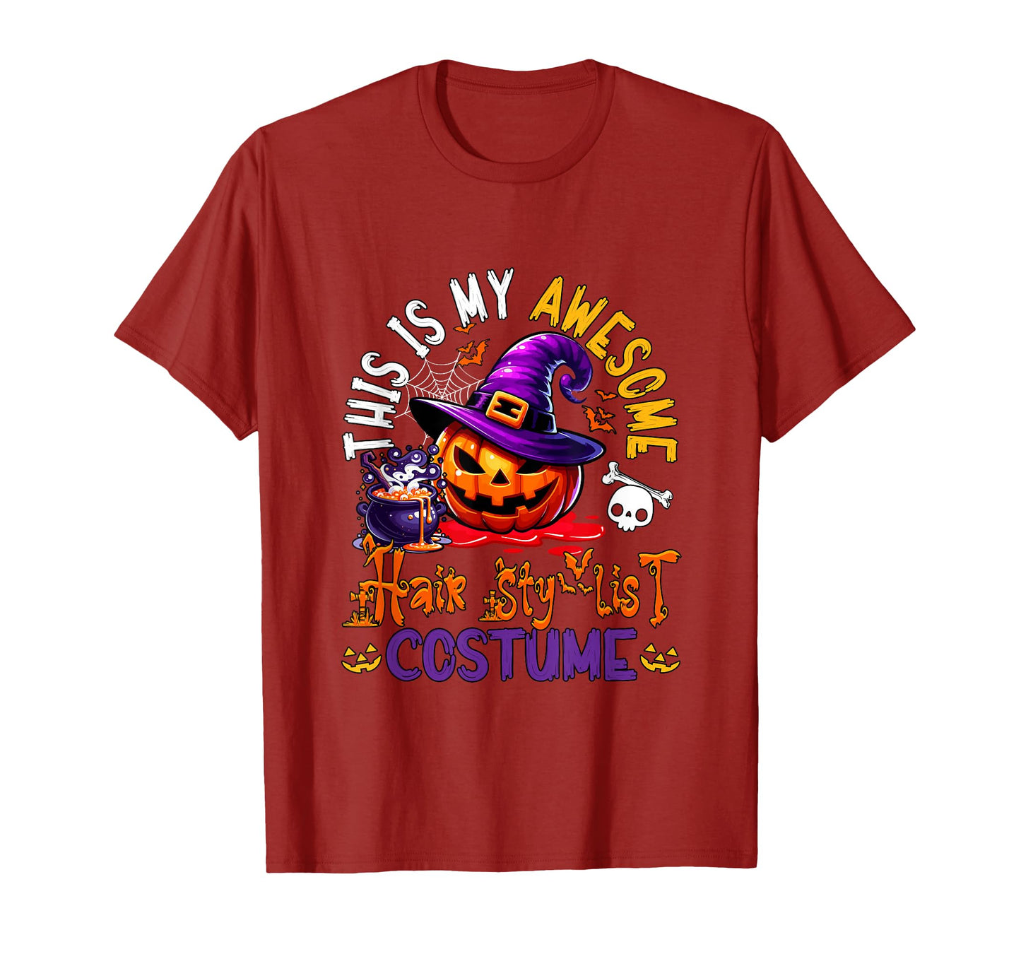 My Awesome Hair Stylist Costume Witch Carved Pumpkin T-Shirt