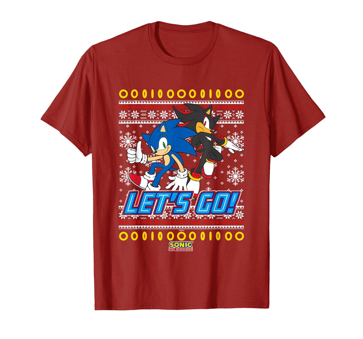 Sonic The Hedgehog Christmas Shadow & Sonic Ugly Sweater T-Shirt
