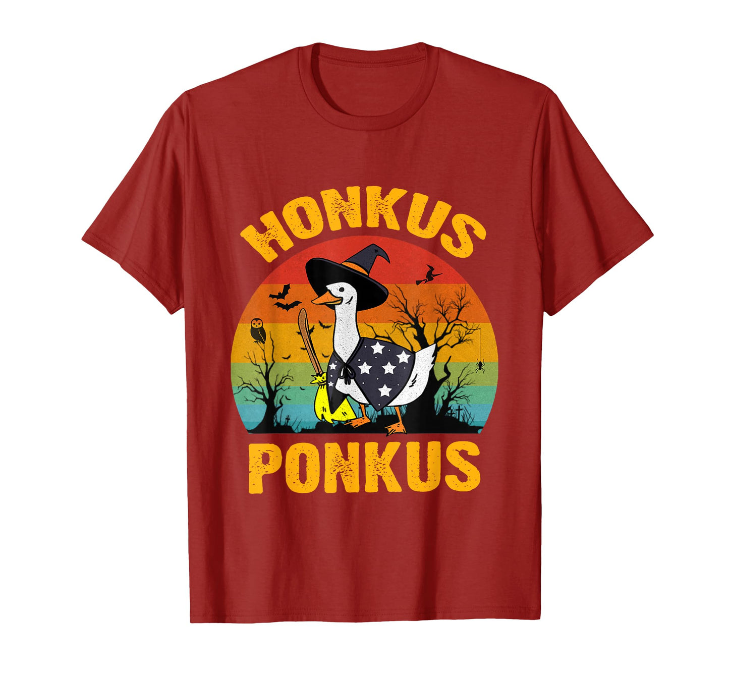 Funny Halloween Witches Duck Cute Retro Honkus Ponkus T-Shirt