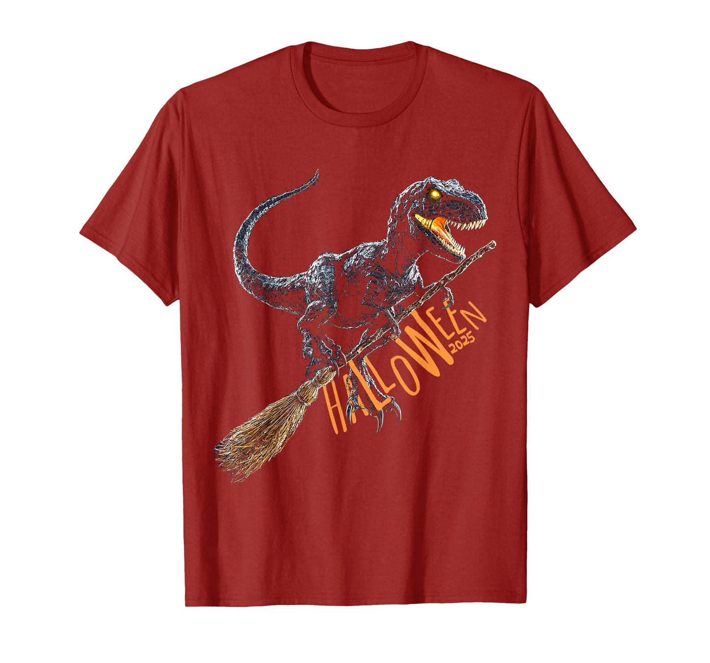 Halloween 2025 Dinosaur Witch Costume Fun T-Shirt