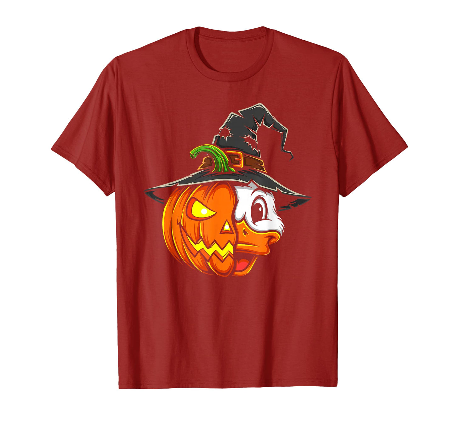 Duck Pumpkin Jack O Lantern Halloween Kids Mens Womens T-Shirt