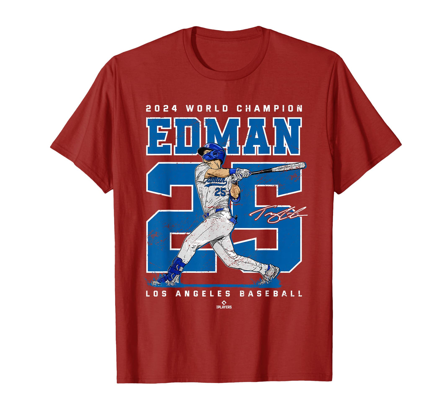 Player Number 2024 World Champion Tommy Edman MLBPA T-Shirt