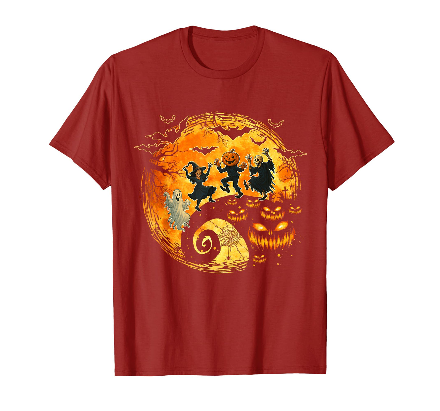 Witch Skeleton Ghost Pumpkin Dance Halloween Costume T-Shirt