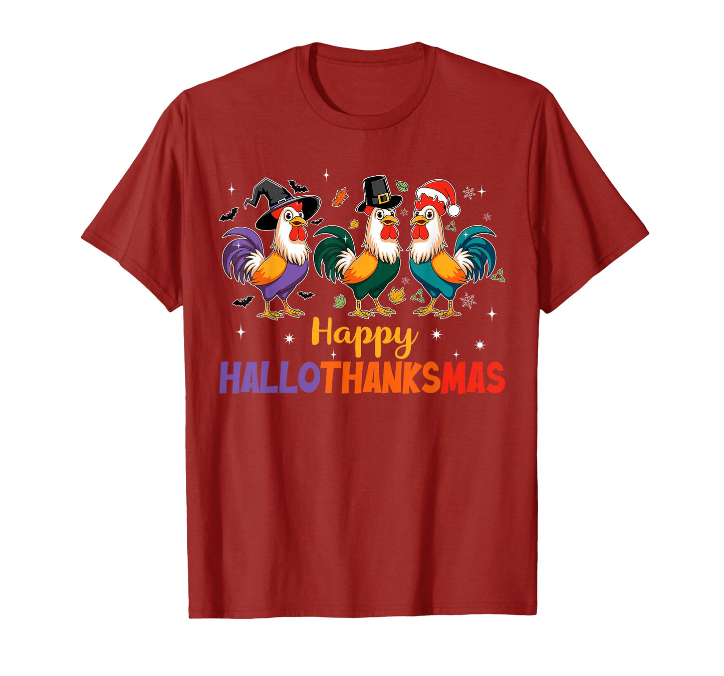 Cute Chicken Hallothanksmas Christmas Halloween Thanksgiving T-Shirt