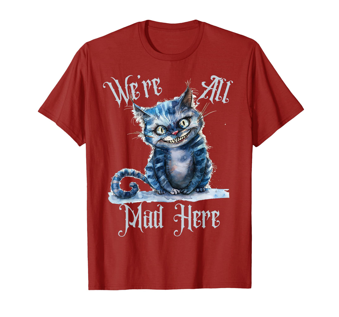 We're all Mad Here Cheshire Cat Alice Wonderland Book Kids T-Shirt