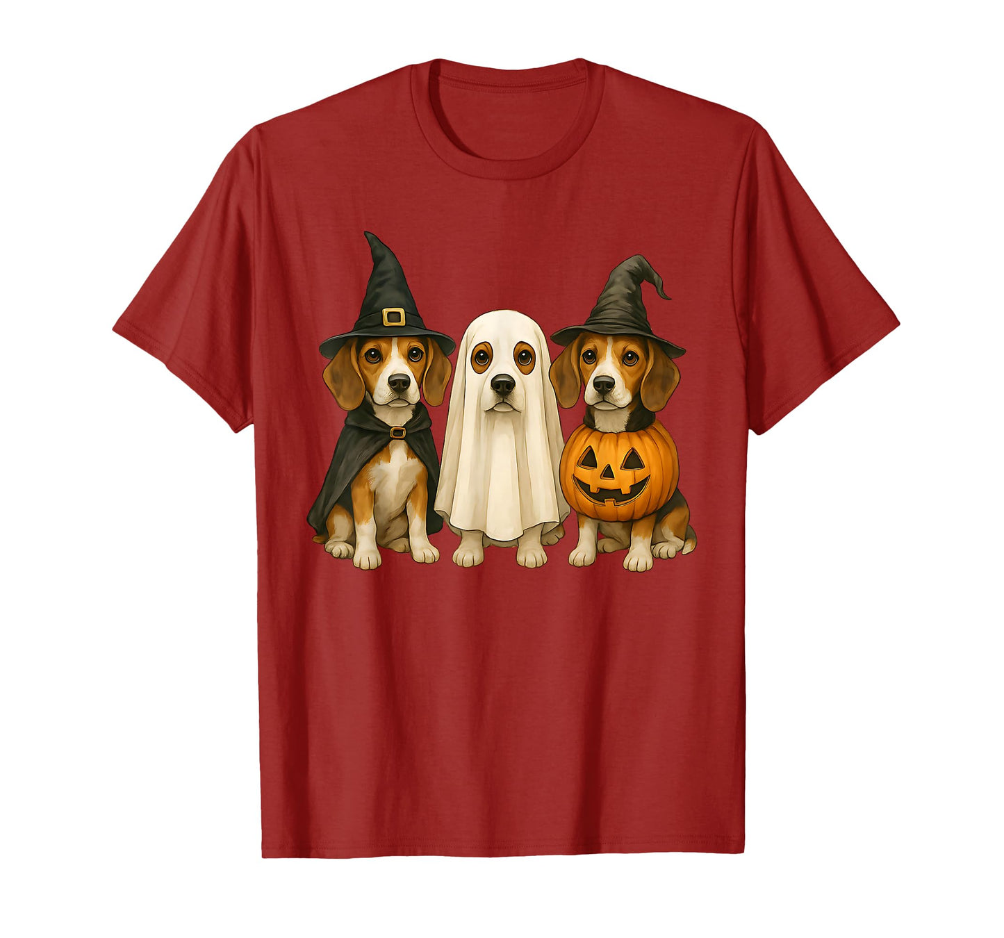 Beagle Halloween Dog Witch Ghost Pumpkin T-Shirt