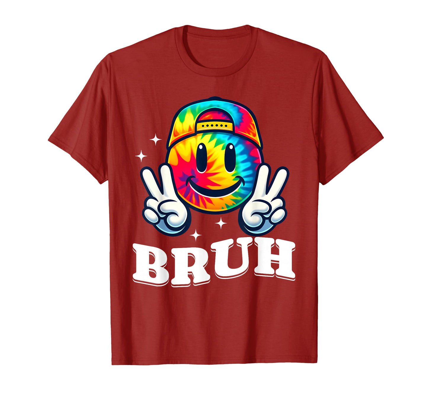 Peace Bruh For Girls Kids Boys Tie Dye Retro Groovy Birthday T-Shirt