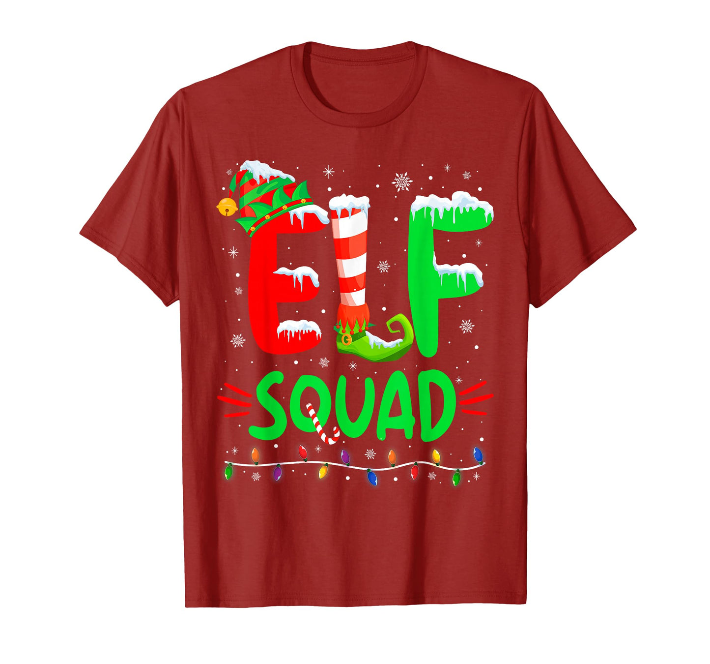 Elf Family Christmas Matching Pajamas Xmas Elf Squad T-Shirt
