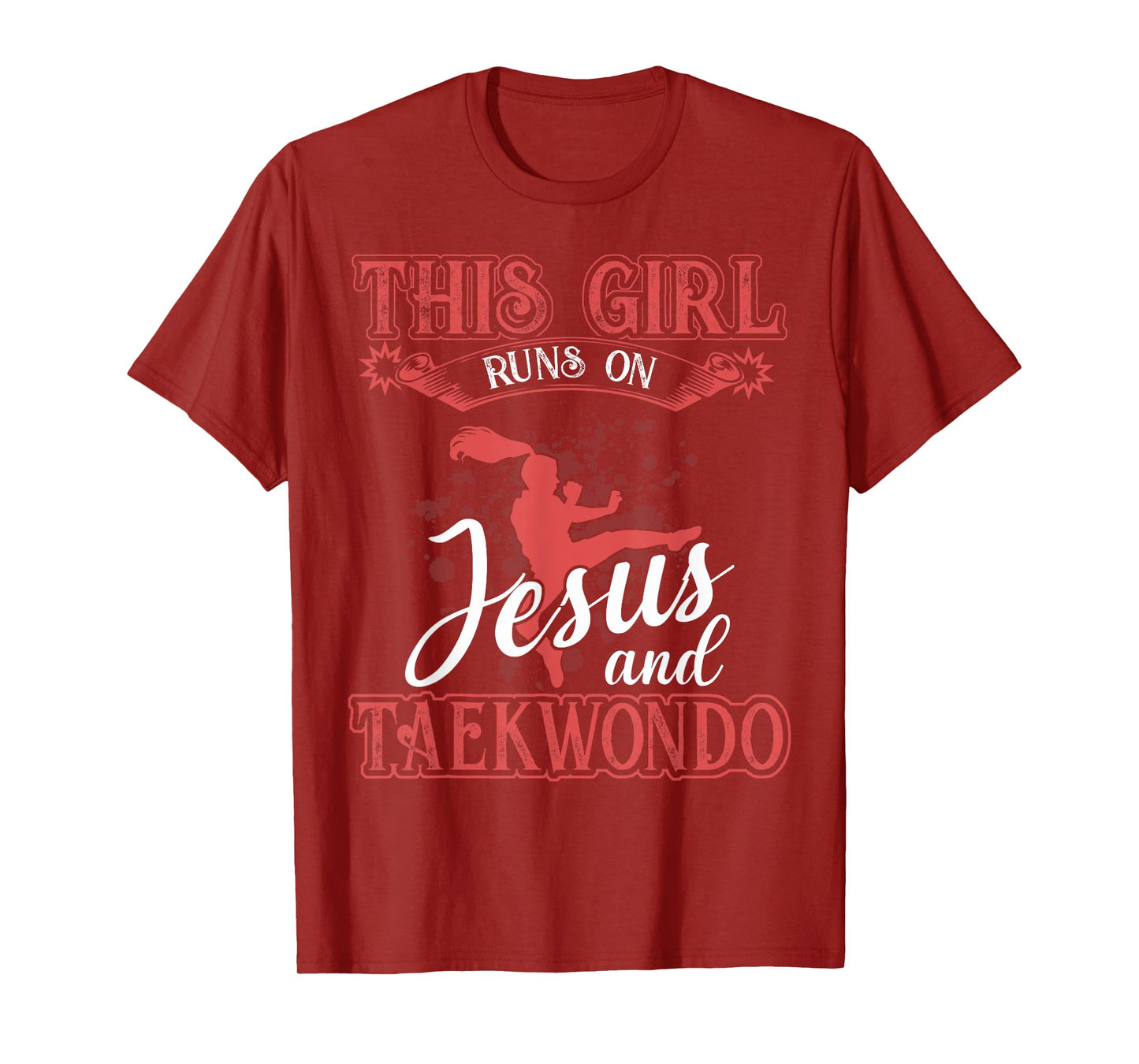 Taekwondo Shirt This Girl Runs On Jesus and Taekwondo T-Shirt