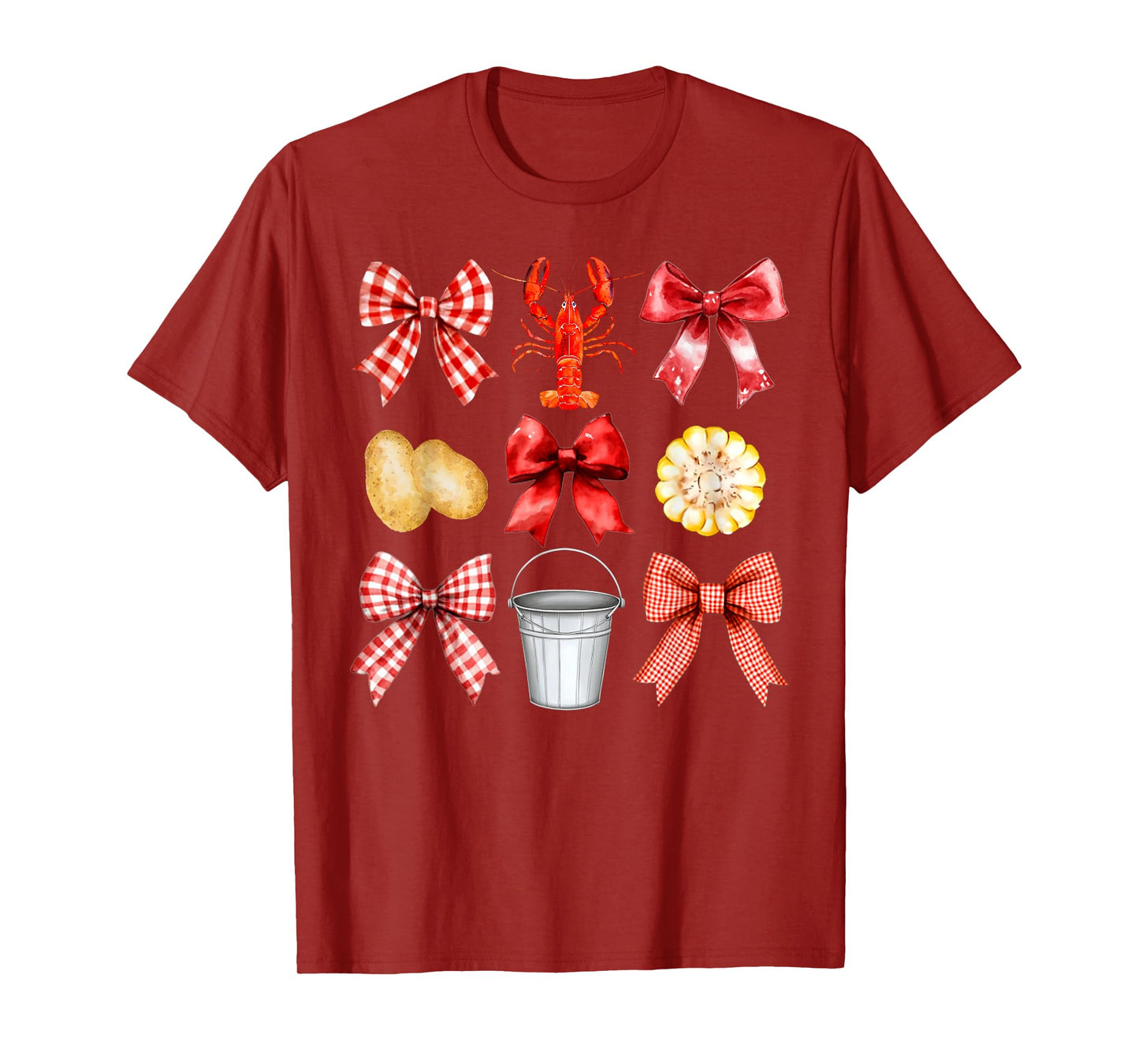 Funny Bow Cute Coquette Crawfish Boil Y2K Girl Aesthetic T-Shirt