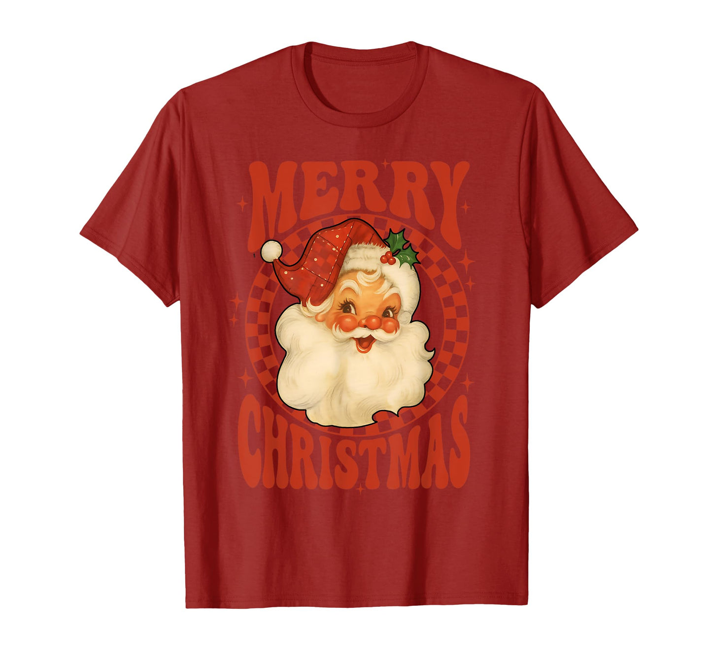 Retro Vintage Santa Claus Merry Christmas Holiday T-Shirt