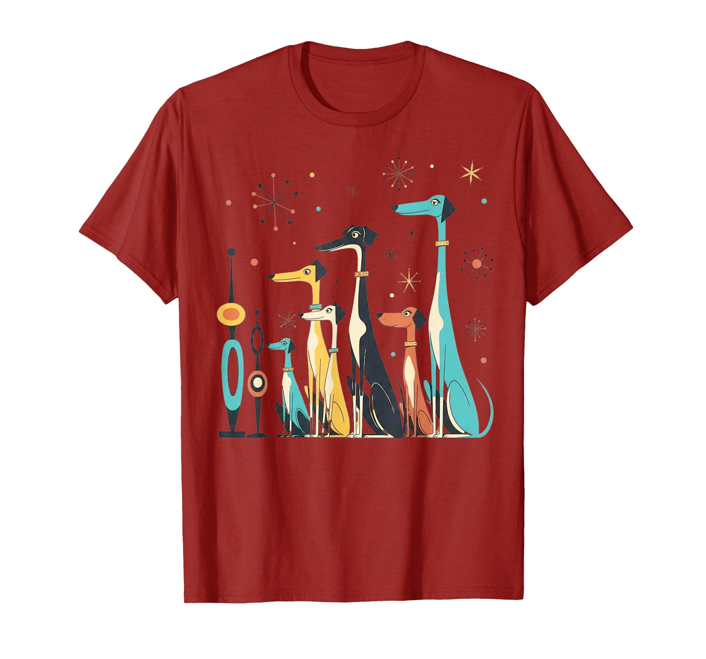 Retro Mid-Century Modern Dogs 50s 60s Style T-Shirt
