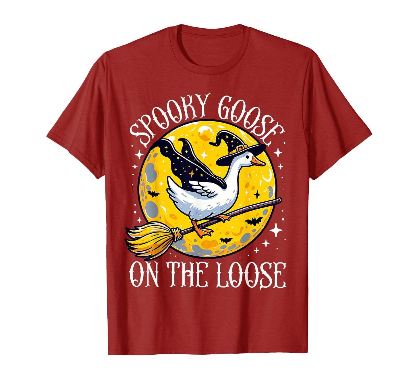 Spooky Goose On The Loose Funny Goose Witch Animal Halloween T-Shirt