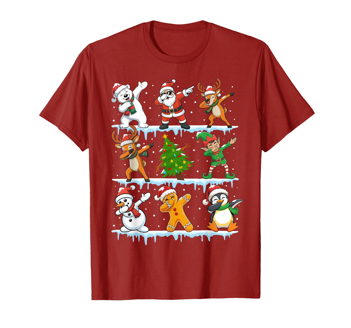 Dabbing Santa Elf Squad Matching PJs Boys Girls Kids Xmas T-Shirt