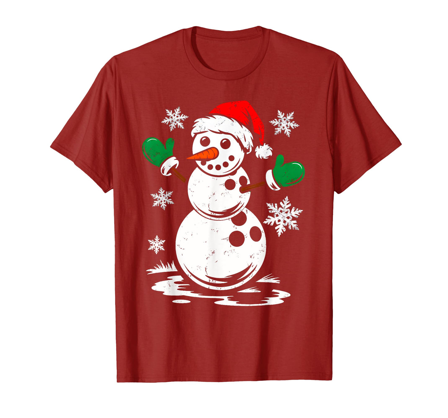 Bowling Santa Hat Snowman Xmas Funny Bowling Lover Christmas T-Shirt