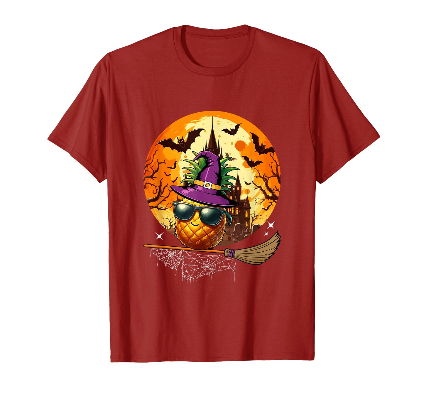 Pineapple Sunglasses Cosplay Witch Vegan Halloween Moon T-Shirt