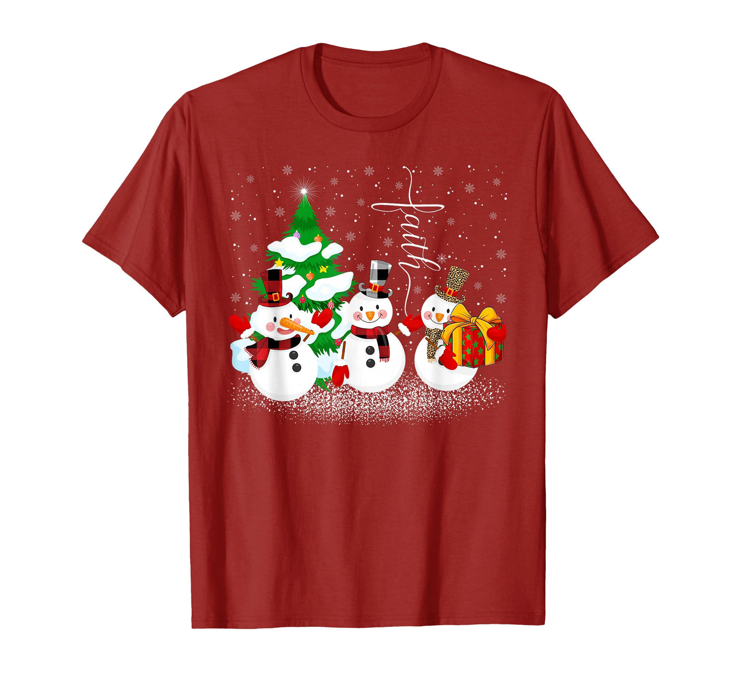 Faith Hope Love Snowman Christmas Tree Pajamas T-Shirt