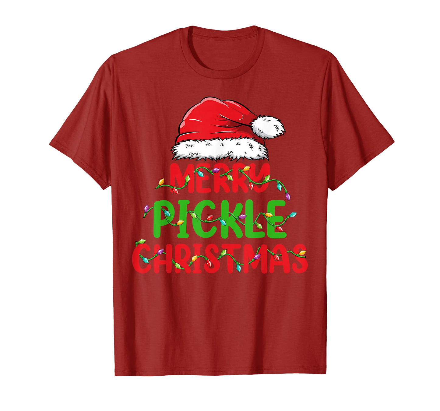 Merry Pickle Christmas - Santa Hat Pickle Lover Xmas T-Shirt