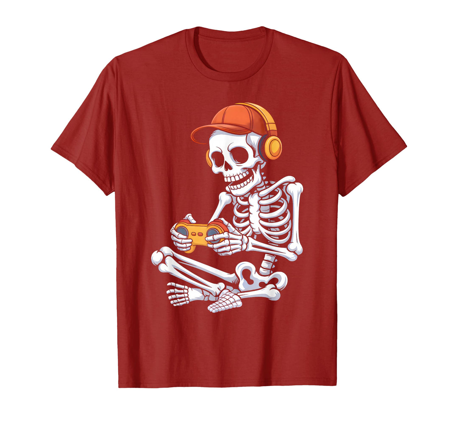 Halloween Skeleton Video Gaming Gamer Boys Men Teens Kids T-Shirt