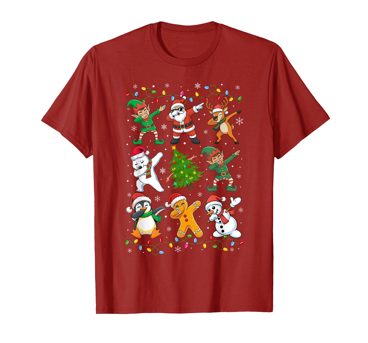 Dabbing Santa Elf Friends Funny Christmas Boy Girl Men Xmas T-Shirt