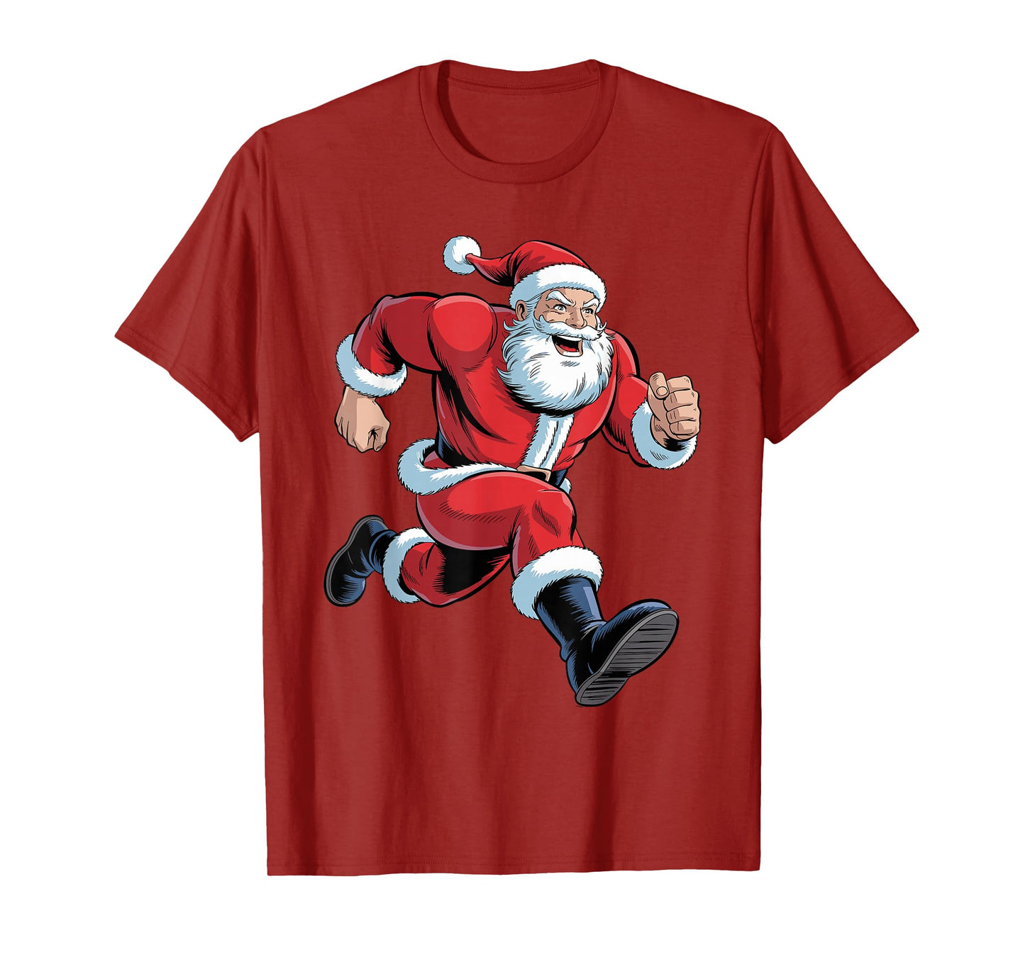 Santa Running Funny Christmas Cross Country XC Runner Pajama T-Shirt