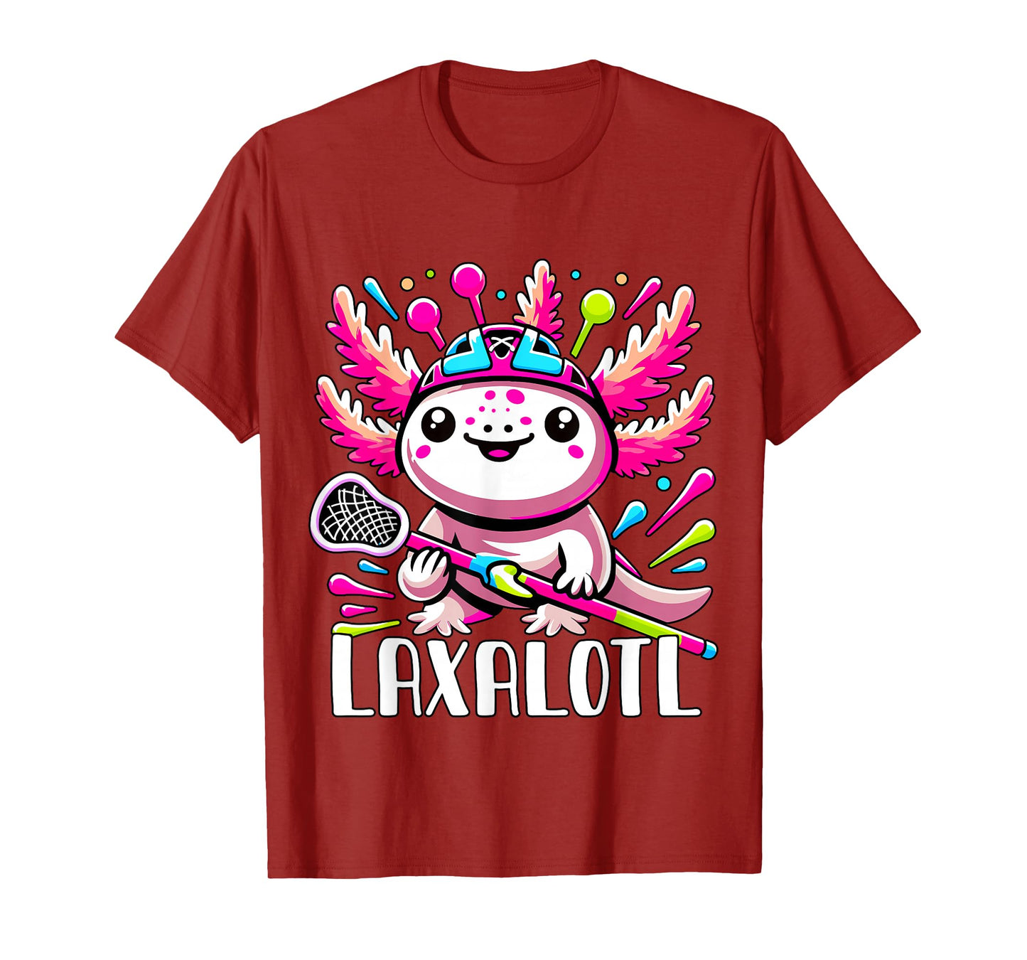 Laxalotl Axolotl Lacrosse Player T-Shirt