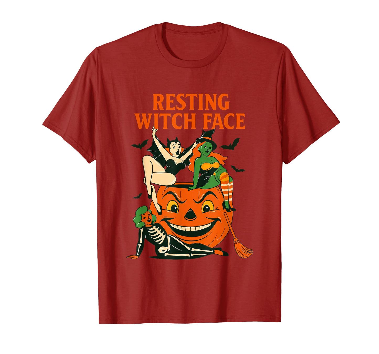Resting Witch Face Halloween Humor Retro Design T-Shirt